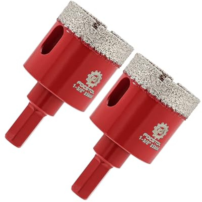 Diamond Core Drill Bit 35mm - FOCSTOL 2pcs Diamond Hole Saw with Hex Shank for Porcelain Tile Ceramic Granite Marble