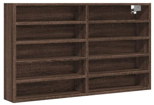 vidaXL Vitrinenschrank, Wandvitrine mit Stauraum, Hängevitrine für Schlafzimmer Wohnzimmer Flur, Vitrine Wandschrank, Braun Eichen-Optik Holzwerkstoff