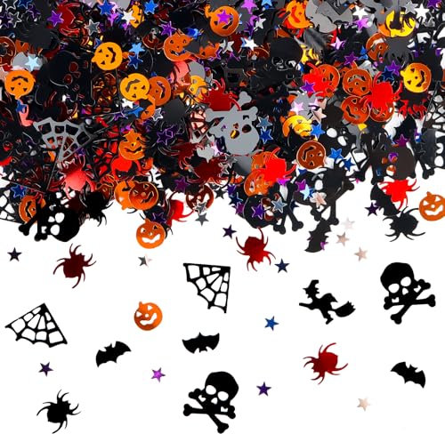 Coriandoli Halloween 1000 Pezzi per Tavolo - Zucche, Ragnatele, Streghe, Teschi, Fantasma