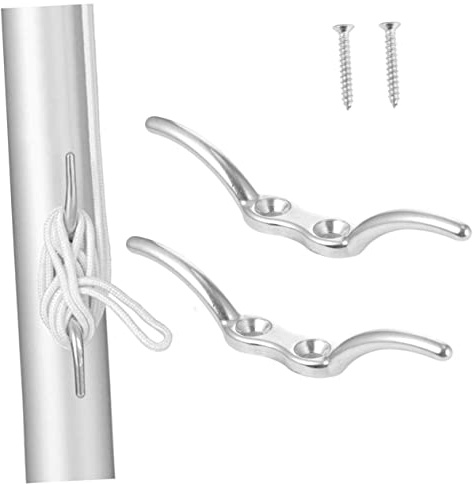 KITANDOVE 2pcs Boat Cleats Multipurpose Anchoring System Stainless Steel Rope Bolt Flagpole Hook Boat Men
