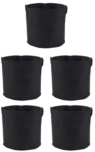 XIAOJUN Contenitore per Vasi nel Tessuto, Sacchetti da 5 Pezzi per Piante da 3, Contenitori nel Tessuto con Manici per, Fiori, Articoli per Giardinaggio Domestico