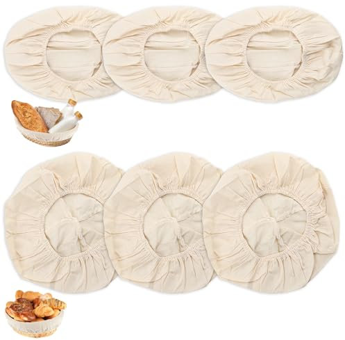 6 x Sourdough Basket Liner Cloth, Rattan Banneton Bread Banneton Bread Proofing Basket Cloth Liner, Baking Dough Baskets Cover Liner for Sourdough Proving Baking Supplies