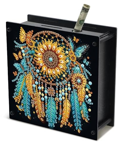 DCIDBEI Diamond Painting Sparschwein Malen nach Zahlen Erwachsene Spardose Sparbüchse Stickbilder Erwachsene Bankspardose Münze Sparbüchse Pig Money Coin Bank Geldbanken Traumfänger
