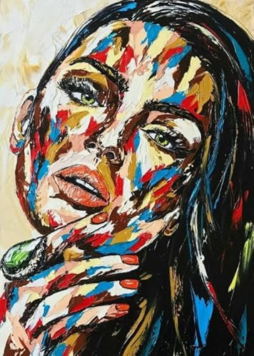 WDZFF 1000 Stück Puzzles, Abstrakte Kunst Ölgemälde Womans Plakat, Buntes Unregelmäßiges Puzzle, Elderly Gedächtnis Kognitions Spiele,Wand Kunst Dekoration Xa96Wp