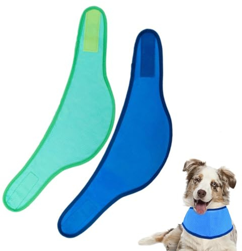 2 Stück Hund Kühlende Bandana, Verstellbare Atmungsaktive EIS-Halsband Schal für Sommer Hitze, Verhindert Überhitzung Sommer Unentbehrlich für Outdoor-Abenteuer (M)