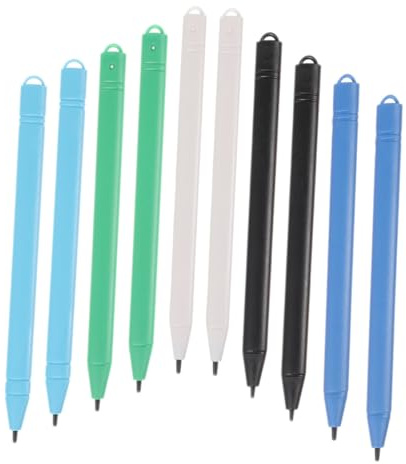 KONTONTY Lot de 10 Stylets pour Tablette en Plastique sans Recharge Écriture Fluide pour Écran Tactile, pour Dessin et Prise de Notes