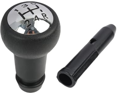 kwinfei Pommeau de Levier, Pommeau de Vitesse Universel 5 Vitesses Noir Argent, Remplacement Facile pour 207/206/307/308, C4, C3, C2, Levier de Vitesse Ergonomique, Style Moderne et Durable