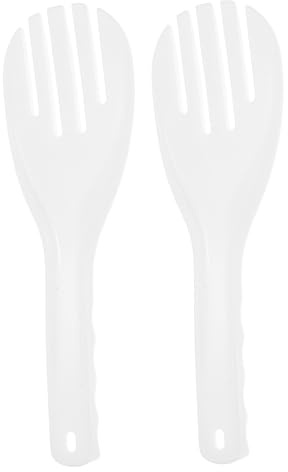 Cuillère à Riz de Service 2 Pièces en Plastique Blanc Épais | Surface Antiadhésive, Légère et Résistante à Chaleur, Entretien Facile, pour Restaurants et Cafétérias