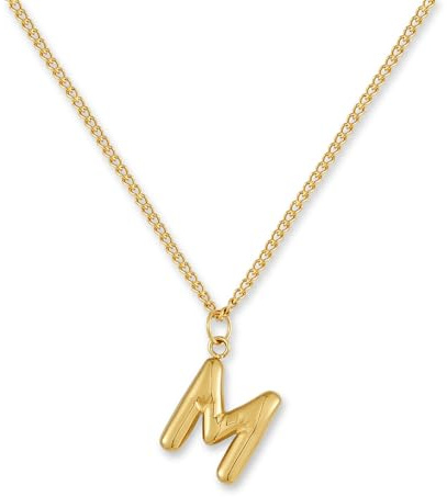 GD GOOD.designs Buchstaben Kette Gold Bubble | Initialen Anhänger aus 18K vergoldetem Edelstahl - Wasserfest & Hautverträglich | Halskette Damen A-Z