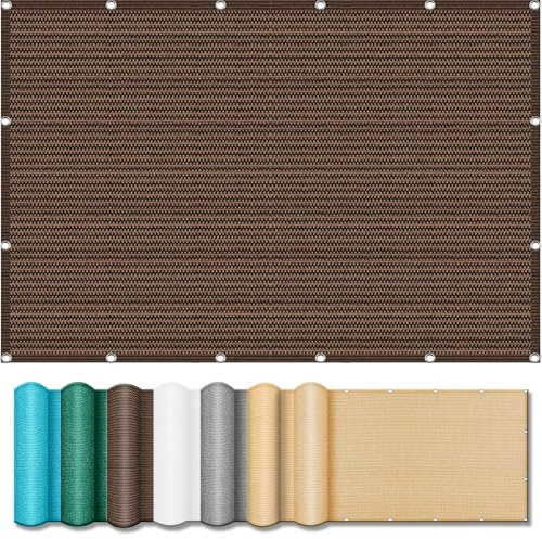 Vela Ombreggiante 546 x 612 cm Anti UV 98% Parasole Traspirante Copertura Anti UV Antivento con Occhielli con Fune per Giardino, Terrazza, Piscina e Esterni, marrone