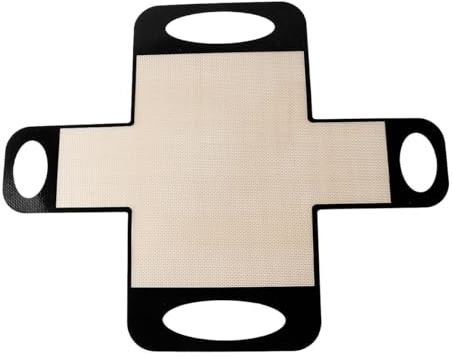 Hoite Moules à cake réutilisables en silicone avec 4 poignées, tapis de cuisson antiadhésif, outil de transfert de pâte, compatible avec le four pour la cuisson du pain au levain