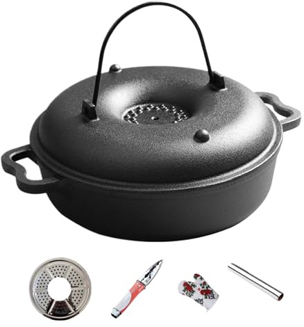 Forno Olandese In Ghisa: Pentole Resistenti Alle Alte Temperature, Pentola Resistente Con Manico, Essenziale Per La Cucina Da Campo | Mais Patate Verdure Frutti Di Mare Campeggio All'aperto Cottura Ar