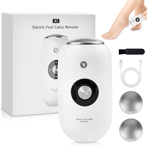 Hornhautentferner Elektrisch, Pediküre Set mit 2 Edelstahl Schleifköpfen, 3 Geschwindigkeiten Hornhaut Entfernen Fuß, IPX6 Wasserdicht Hornhautentferner, Fuß FüR Tote Harte Rissige Haut