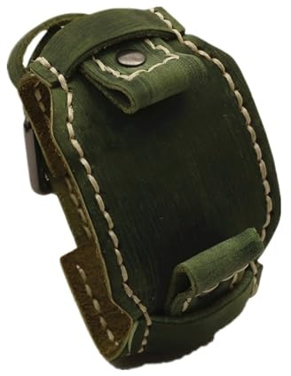 Handgjorda 24 mm vintage äkta läder äkta läder herr klockband tillbehör för traditionella klockor, 24mm, Acetat, Inga ädelstenar