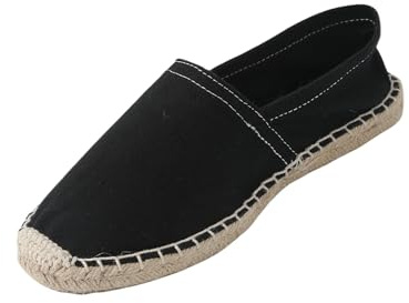 Espadrilles pour homme style décontracté à enfiler, confortables, respirantes, style mocassin, légères et antidérapantes, idéales pour une utilisation en extérieur, Noir, 9.5 US