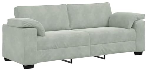 Mengtu 3-Sitzer-Sofa Hellgrau Samt Wohnzimmer Schlafzimmer Arbeitszimmer Empfangsbereich Model4105277