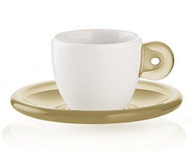 Fratelli Guzzini Gocce Tazzine Caffe, SMMA|Porcelain, Sabbia, 30x35x9.5 cm