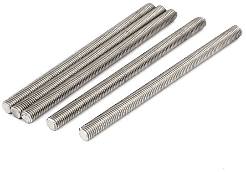 sourcing map 5 Stück Gewindestangen M8x130mm Edelstahl 304 Gewindestift Metrischem Vollgewinde Bar Gewindestäbe für Befestigung CNC-Werkzeugmaschinen 3D-Drucker Industrie Geräte