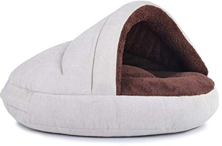 Hundehöhle außen schick, innen bequem, in Creme-Braun Füllung Standard Größe 95x55