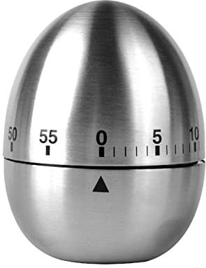 Jayron JR-WG015 Egg Kitchen Timer Stainless Steel Mechanical Rotating Alarm 60 Minutes Count Down Timer for Cooking Learning
