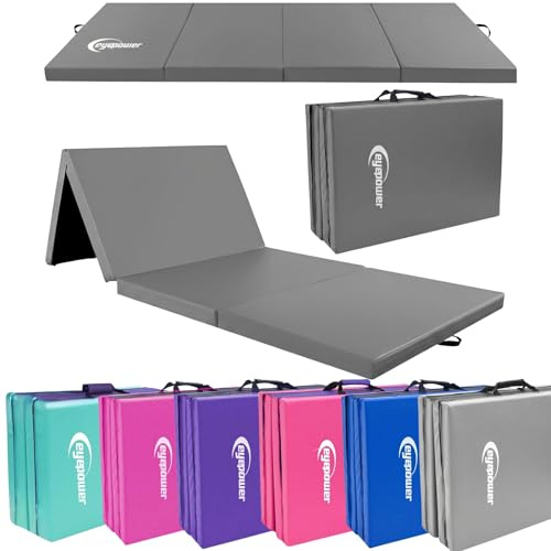 eyepower Colchoneta de Gimnasia Plegable Gruesa 180 x 60 x 5 cm - Esterilla Fitness para Rítmica y Artística - Infantil y para Casa - Superficie de Suelo Amortiguadora para Entrenamiento Interior