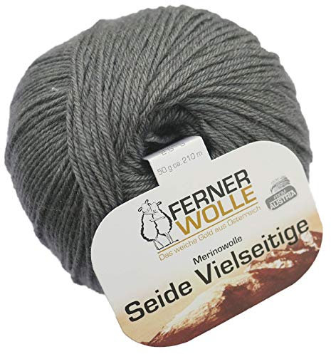 Ferner Wolle Merinowolle Seide Vielseitige V921, 50g weiche Premium Sockenwolle mit Seide und Merino zum Stricken & Häkeln