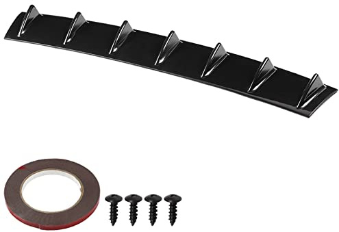 Kuuleyn alerón de Parachoques Trasero, chasis de Parachoques Trasero Universal para Coche, alerón de Aleta de tiburón, difusor de Labios, Negro Brillante(Large)