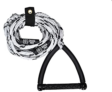Wakesurf Rope with Handle - Adjustable 25 Foot Tow Rope with 10 Handle (White)