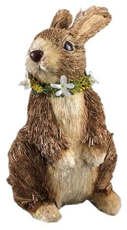 BESPORTBLE Hase Figur Stroh Kaninchen Rustikale Osterhase Osterdeko Zufällige Farbe Häschen Desktop Ornament Landhausstil Ostern Frühling Festival Party Büro Zuhause Wohnzimmer Dekoration