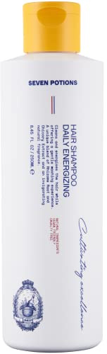 SEVEN POTIONS Shampoing capillaire pour homme – Formule nettoyante en profondeur pour des cheveux plus sains et plus volumineux – Idéal pour tous les types de cheveux – Naturel, végétalien, sans