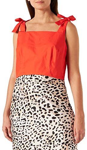 NA-KD Tie Detail Top, Cami Shirt Mujer, Spicy Red, EU 44
