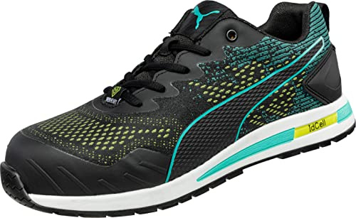 Puma Safety Vivid GH Low återvunnen arbetssko säkerhetssko S1P ESD HRO SRC fiberglaslock halkfri metallfri vegansk unisex, Svart kombinerad, 36 EU