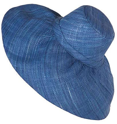 Pamela Invitada Boda Mujer Sombrero Ibiza Grande en Rafia de Madagascar Pamela Ala Larga 18 cm Moldeable Sombrero Playa Mujer Paja Madrina Boda, Pamelas para Bodas y Tocados, 10 Colores Disponibles
