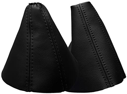 JPstraps - Funda Palanca de Cambio y Freno de Cuero Piel Natural Color Negro Compatible con BMW Serie 5 E39 (1995-2003)