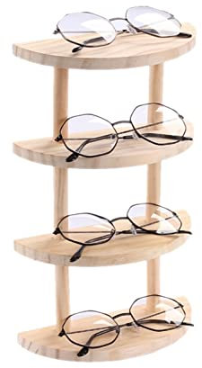 TOMYEUS Brillenhalter Sonnenbrille Rack Holz Gläser Display Ständer Halter Organizer Holz Sonnenbrille Ständer Gläser Display Schmuckhalter Sonnenbrillen-Organizer (Color : Semicircle 4 Layer)