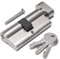 Bwintech 1 pieza 45/50T mm Euro Latón Cilindro, 95mm Thumbturn/Key Barrel Lock con 3 llaves de latón estándar, tiene antirrobo, antiperforación, antigolpes, antigolpes, níquel satinado
