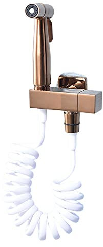 SWHC Bidet Handbrause, Edelstahl Bidet Brause Roségold Jet Spray Toilet Tragbarer Bidet Toilettensprüher Wandhalterung Bidet Dusche WC Hochdruck Duschkopf für Körperpflege