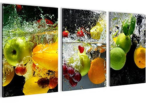 Novart AUFHÄNGFERTIG - Wandbilder Set XXL Küche Esszimmer Obst - Küchenbilder N000536a