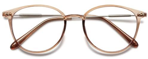 VEVESMUNDO Anti Blaulicht Lesebrille Modern Hornbrille Blaulichtfilter Sehhilfe Lesehilfe Brillen Damen Herren (1 Stück Braun, 1.0)