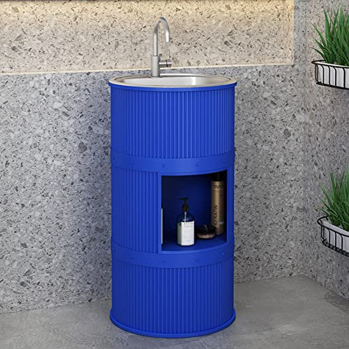 ZARBAILRE Mobile Bagno, Mobile Bagno Stile Industriale, Mobile Bagno Smontabile in Ferro, Mobile Bagno Lavabo A Terra (J)