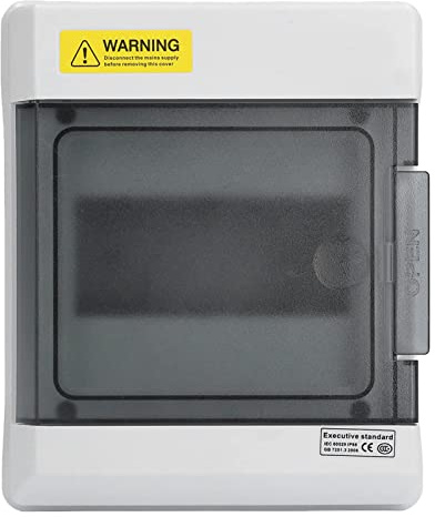 Sicherungskasten Aufputz, 20×16.5×10cm IP66 Wasserdichte DIN Schiene Kleinverteiler Aufputz mit Transparenter Abdeckung für Innen und Außen Wand Leistungsschalte (6 Module)