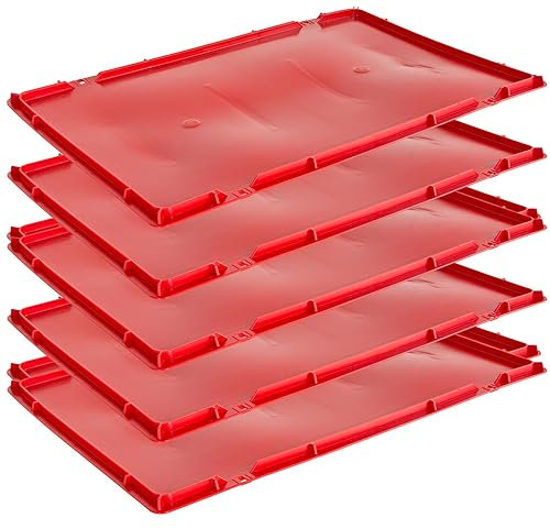 Tapa Eurobox 1-30 x Tapa caja de carnicero 40 x 60 cm Tapa caja de carne Tapa caja de carnicero Tapa caja apilable Euro caja 40 x 60 cm Red Selection Kingpower, Número:5
