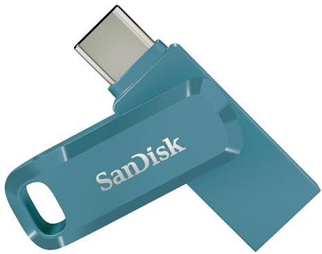 SanDisk Ultra Dual Drive Go USB 128GB USB Type-A/Type-C 3.2 Gen 1 Flash Drive - Blue, 400MB/s Read Speed, Compatible with Smartphone, Tablet, Laptops, Desktops, Macs, 5-Year Warranty