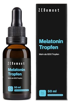 Melatonina Pura Gotas - Dosificación Flexible - Conciliación Sueño - 50 mL | contribuye a reducir el tiempo necesario para conciliar el sueño - Niños y Adultos - Vegano, Sin Gluten - Zenement