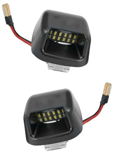 TOTMOX Lot de 2 lampes de plaque d'immatriculation à lentille transparente, lumière blanche, 2 x 18 LED, feu arrière, 2007-2019, compatible avec Ni-ss&an Navara D40 Frontier