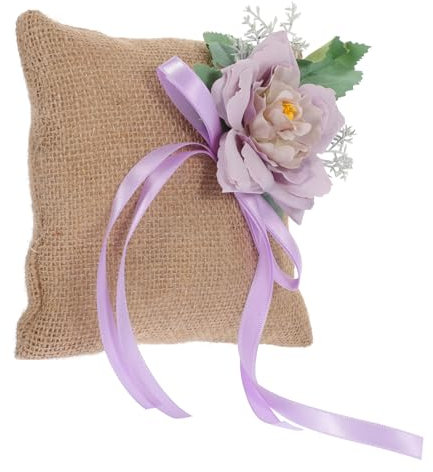 Cabilock Blumenmädchenkorb Vorschlag Ringkissen dekoratives Ringkissen Hochzeitsgeschenke a Country Wedding quadratisches Kissen Hochzeitsdekorationen für die Zeremonie Ringkissenhalter