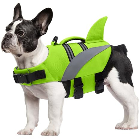 Oslueidy Hund Rettungsweste Hohe Flotation, Reflektierende Haustier Sicherheitsweste für Schwimmen, Bootfahren, Surfen, Kajak