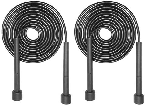 2 PCS PVC Speed Jump Rope - Adjustable Non-Slip Skipping Rope for Adults, Kids, Men & Women | Lightweight Fitness Rope for Home Gym, Fat Burning
