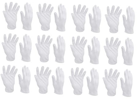 KITANDOVE Weisse Baumwollhandschuhe Paar Arbeitshandschuhe Juweliergeschaeft Etikette Schutzbarriere Fingerabdruecke