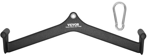 VEVOR Barre de Tirage Musculation en V 58,5 cm, Accessoires pour Machine à Poulie en Acier Massif et Caoutchouc, Poignée de Tirage pour Entraînement de Force du Dos et Triceps, pour Gym Domicile